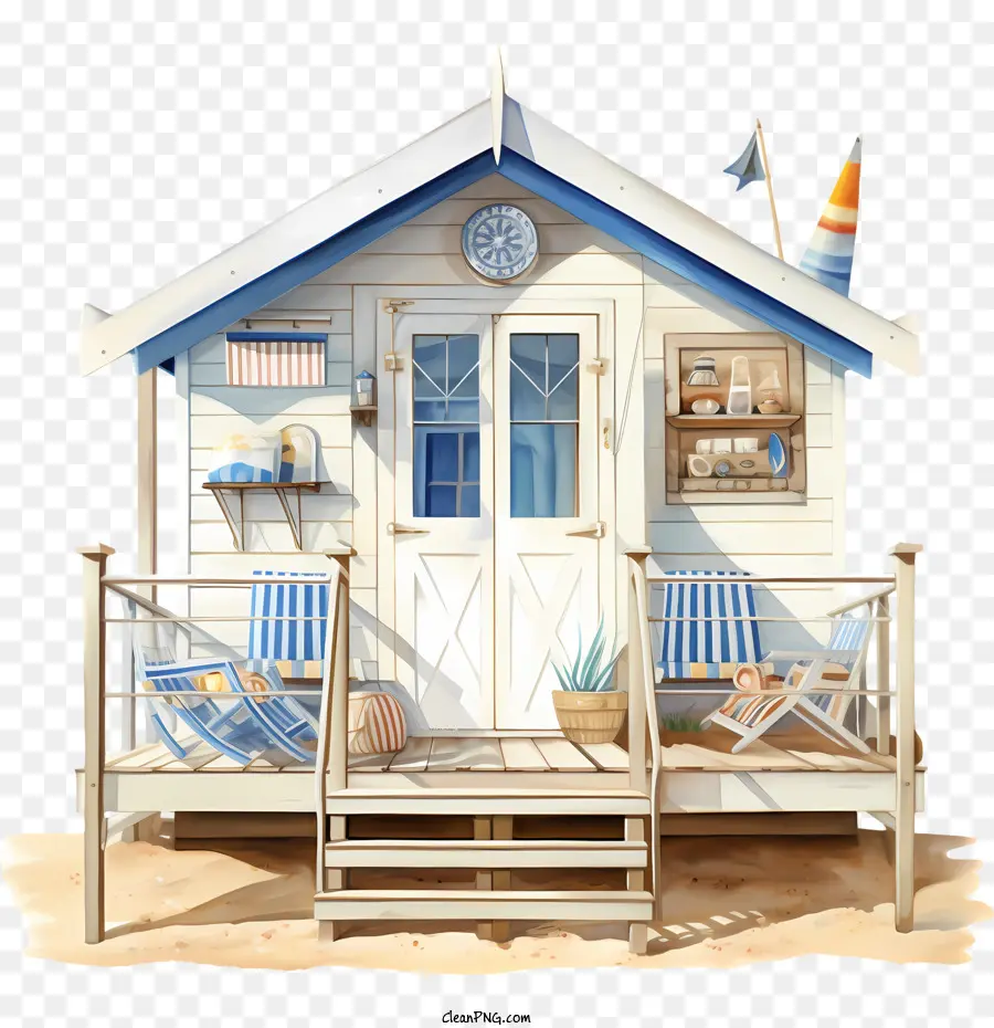 Пляжная хижина，дом на пляже PNG