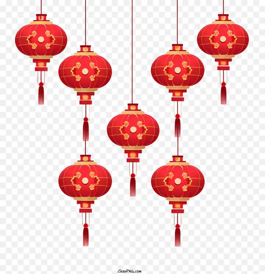 Китайский фонарь，Красные фонари PNG