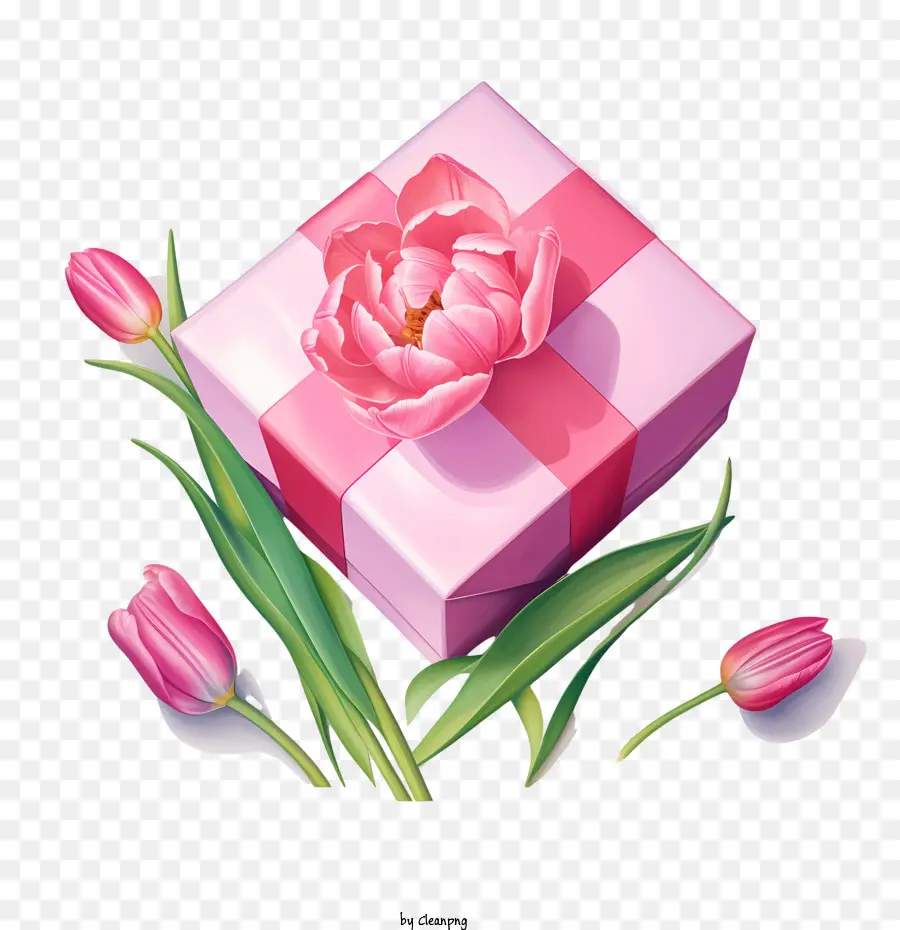 Розовая подарочная коробка，розовый PNG