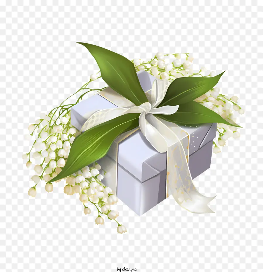 Белая подарочная коробка，свадебный подарок PNG