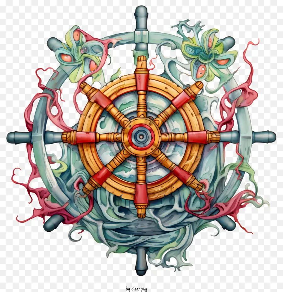 Всемирный день моря，корабль рулевое колесо PNG