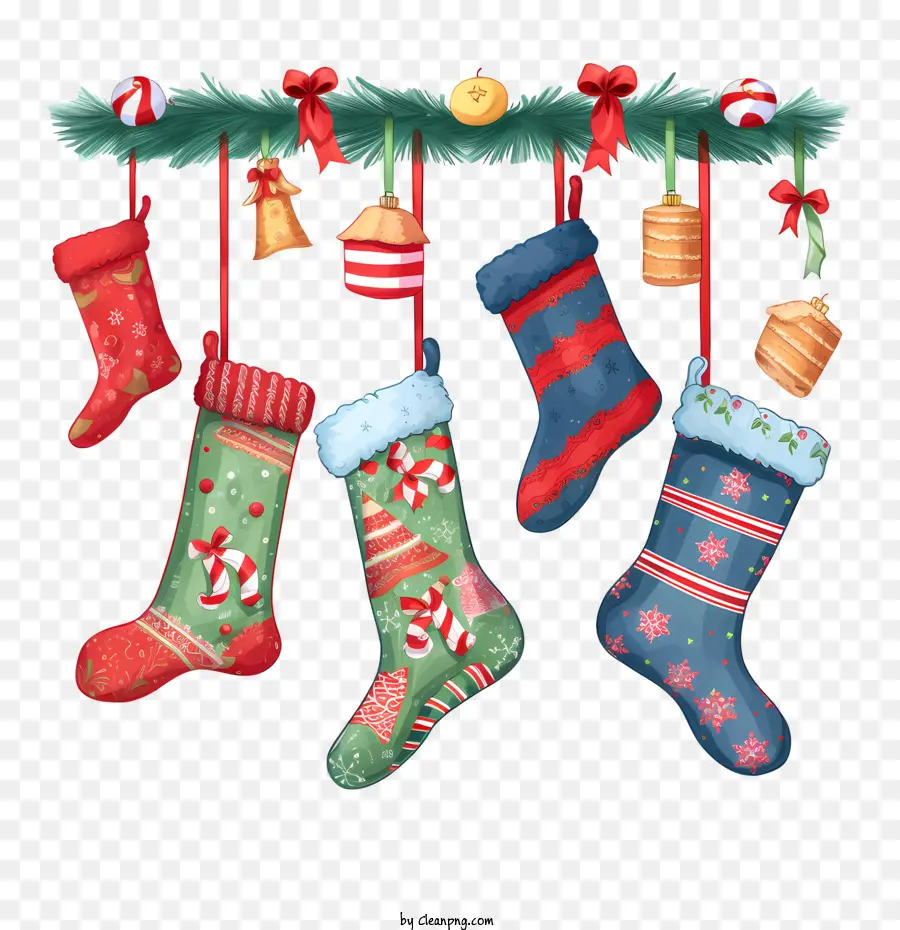 Рождественский чулок，рождественские носки PNG