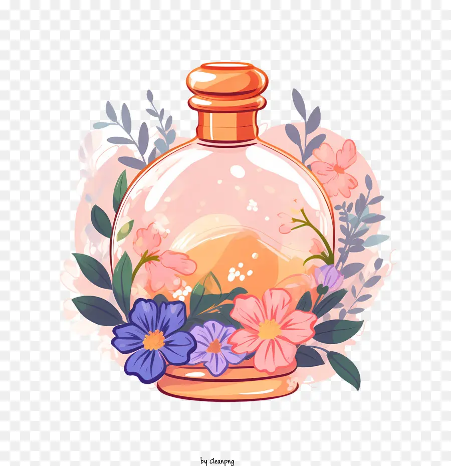 Perfume Bottle，букет цветов PNG