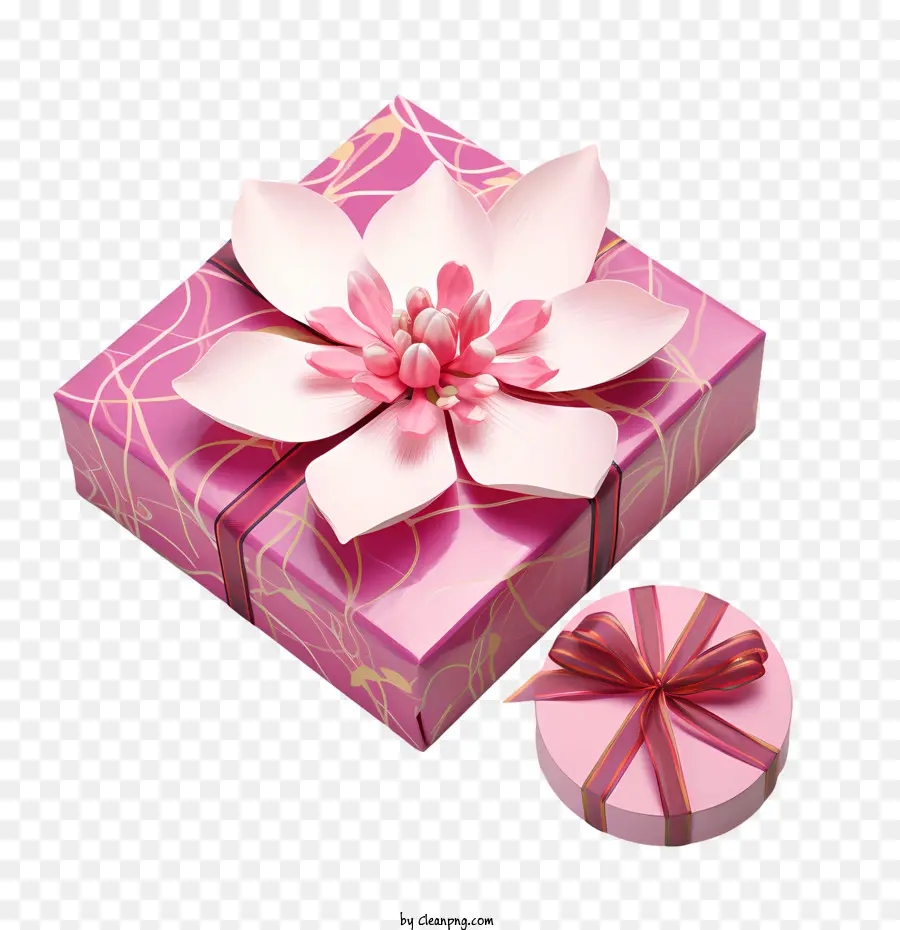 Розовая подарочная коробка，розовый PNG