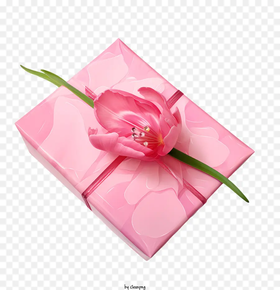 Розовая подарочная коробка，Подарок PNG