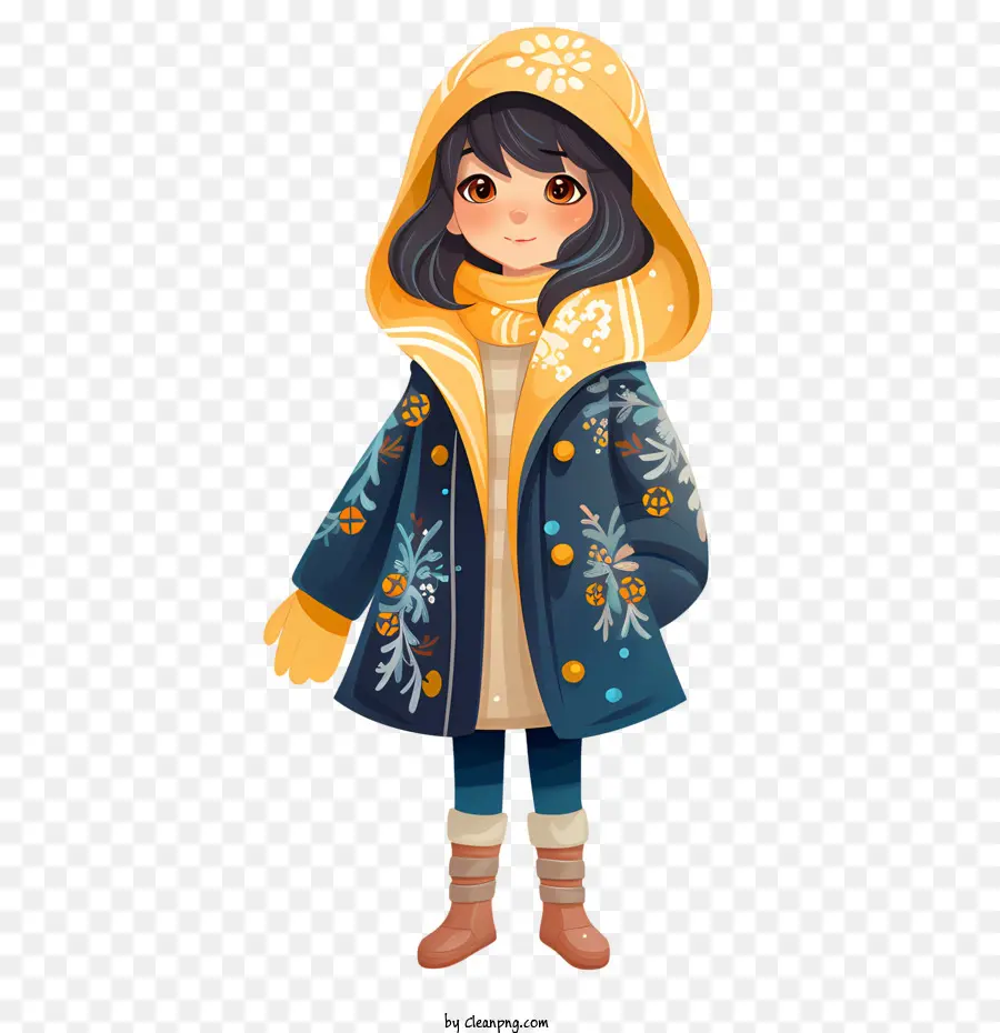 Зимняя девочка，куртка PNG