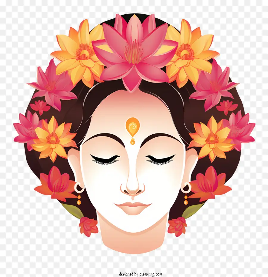 абстрактное лицо，индуистская богиня PNG