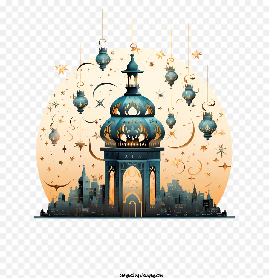 Исламская фонарь，Архитектура PNG