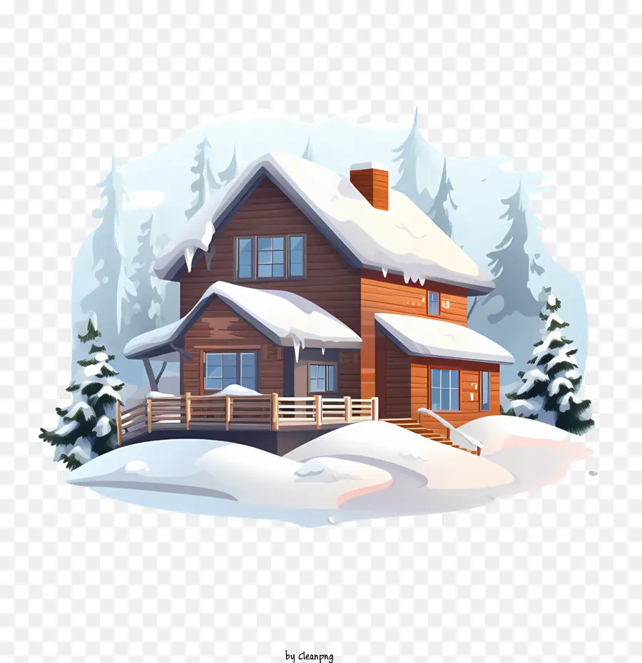 зимний дом，снег дом PNG