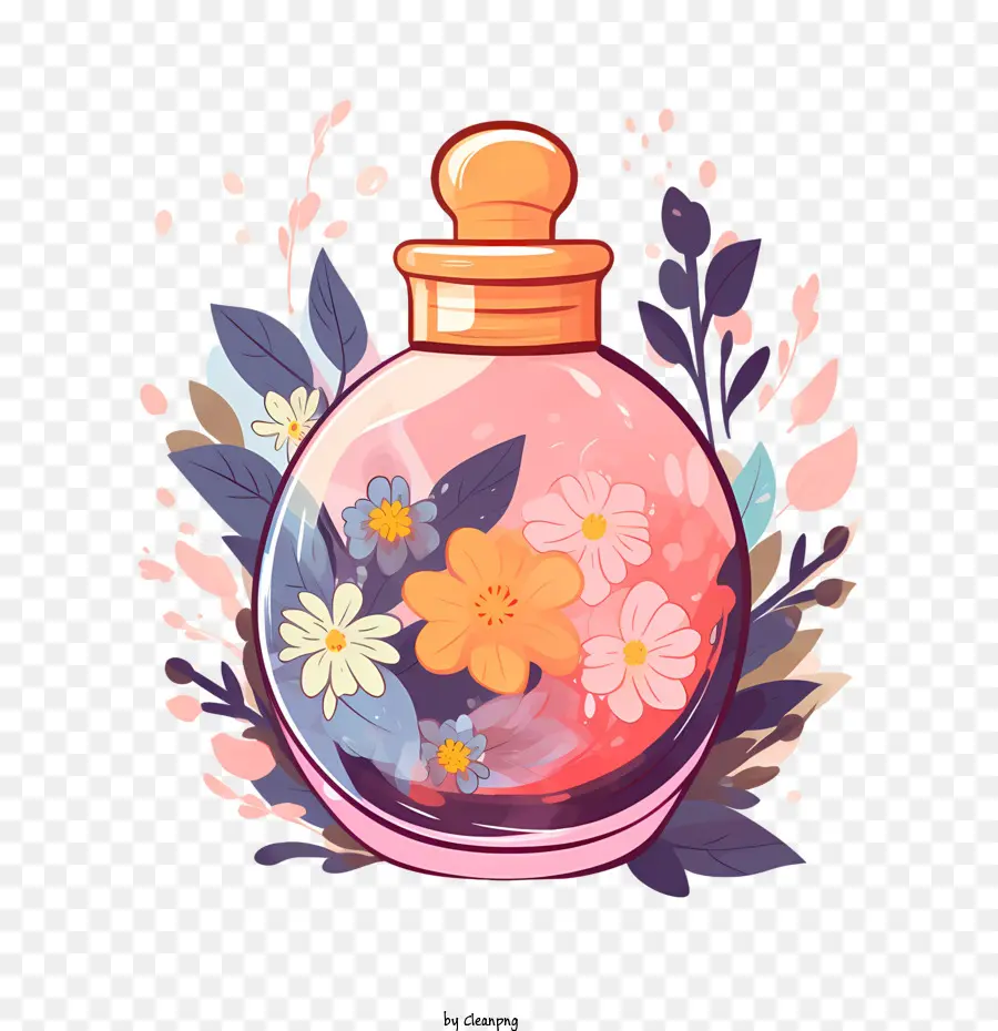 Perfume Bottle，цветы PNG