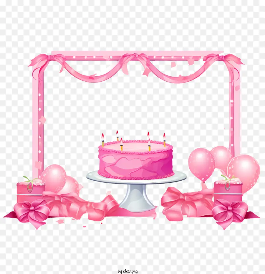 Рамка дня рождения，День рождения Торт PNG