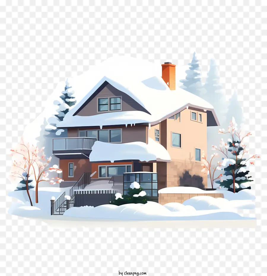 зимний дом，снег дом PNG