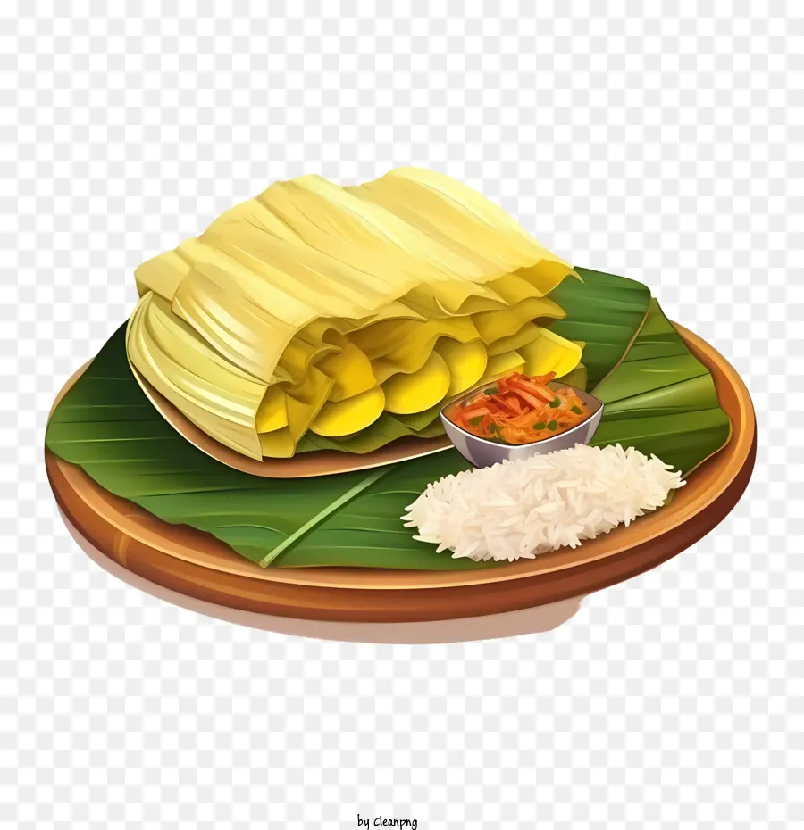 Onam Alakan еда，банановые листья PNG