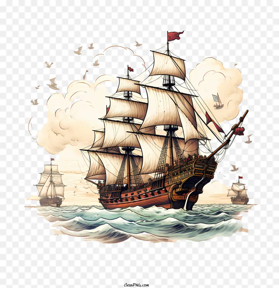 день Колумба，Корабль PNG