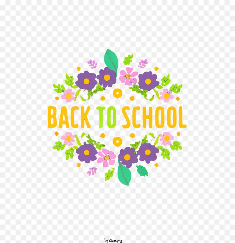 Back To School，цветочный венок PNG