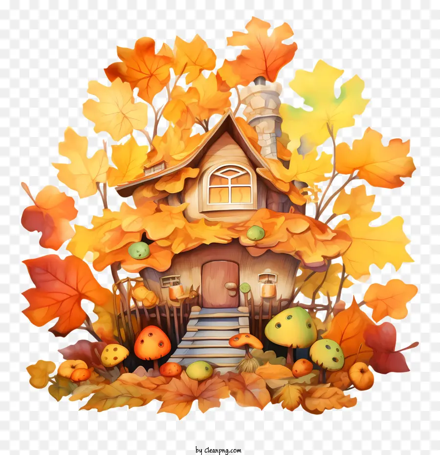 Осенний дом тыквы，Дом PNG