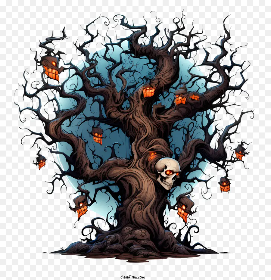 дерево Хэллоуина，жуткий PNG