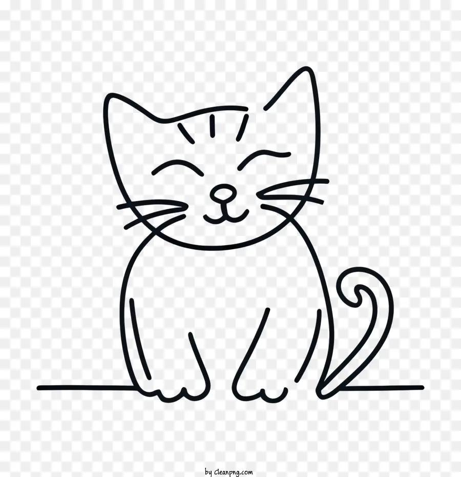 Нарисованный вручную кот，кошка PNG