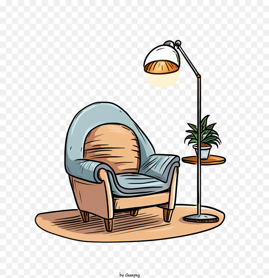 диван и лампа，гостиная PNG