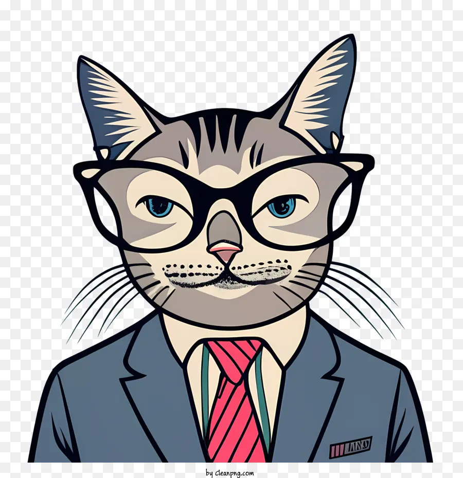 мультфильм кот，бизнесмен PNG