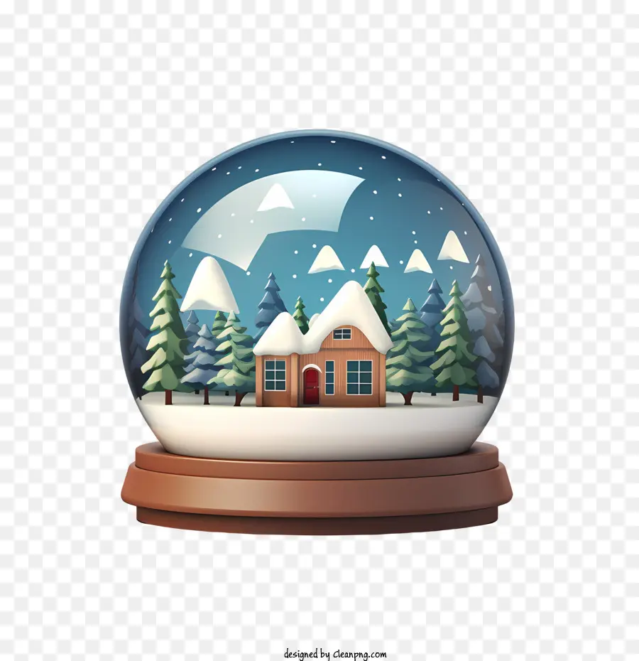 Рождественский снежный мяч，Горы PNG