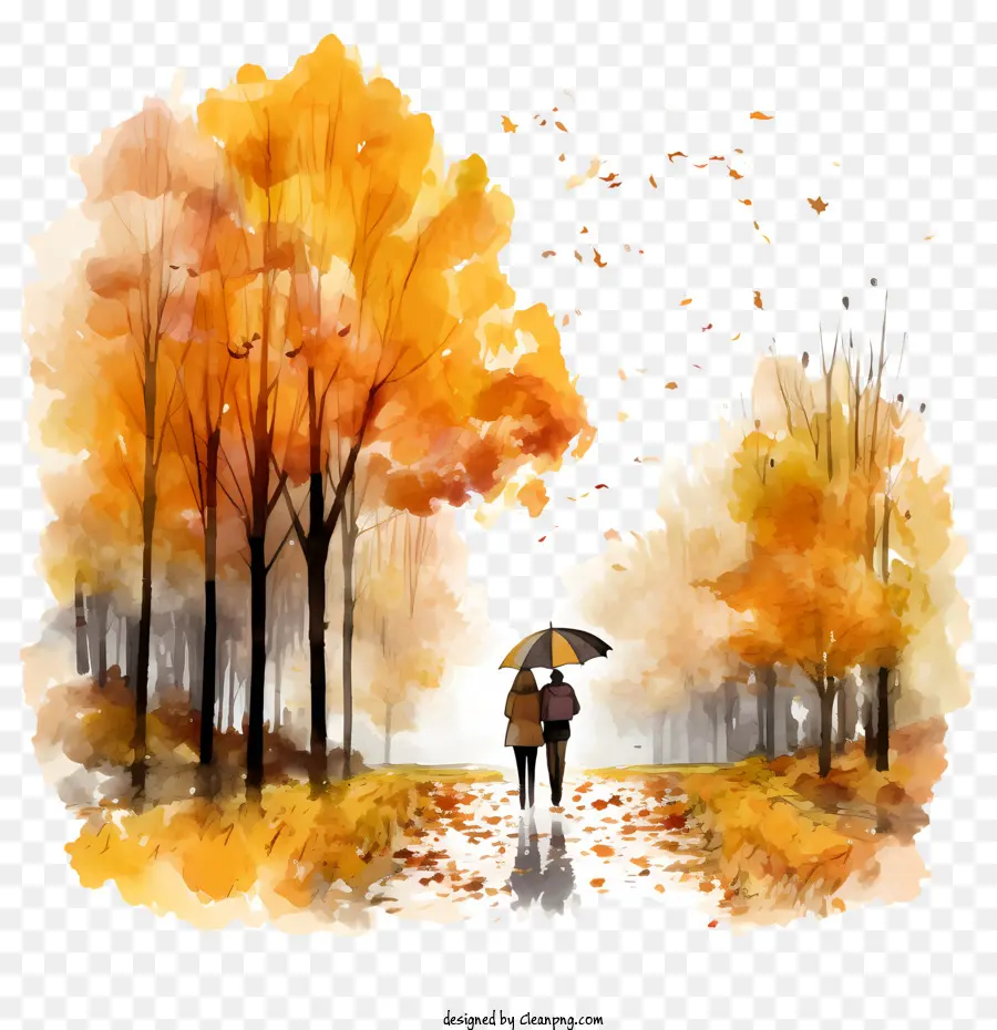 Осенняя прогулка，Осень PNG