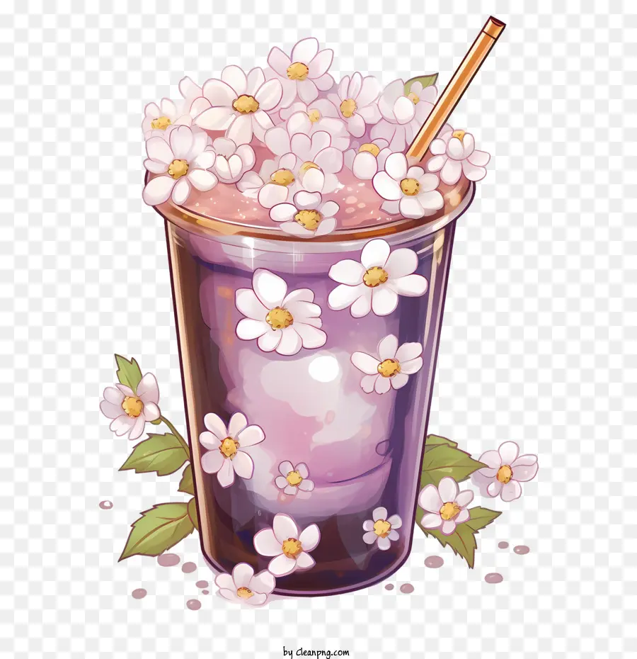 пузырь чай с молоком，фиолетовый напиток PNG