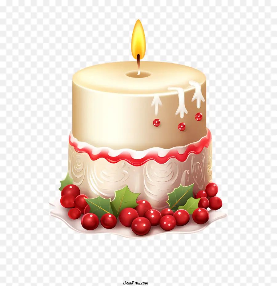 рождественские свечи，праздничный торт PNG