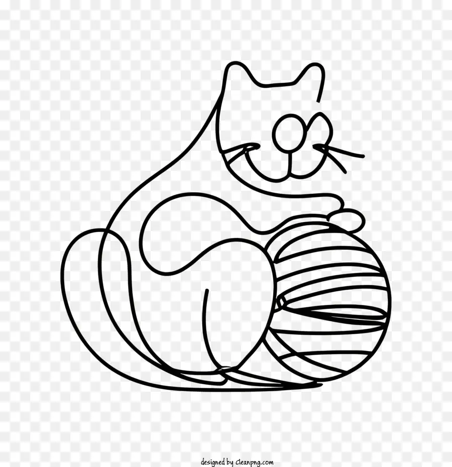 Нарисованный вручную кот，кошка PNG