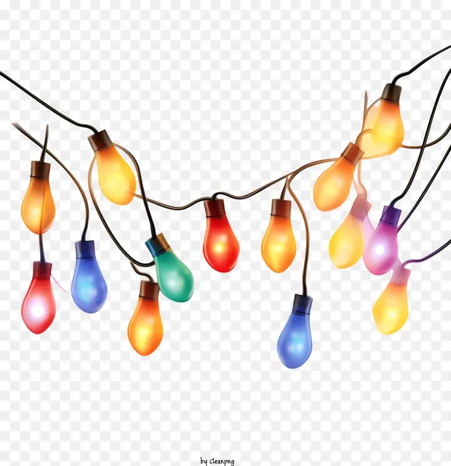 рождественские огни，струнные светильники PNG