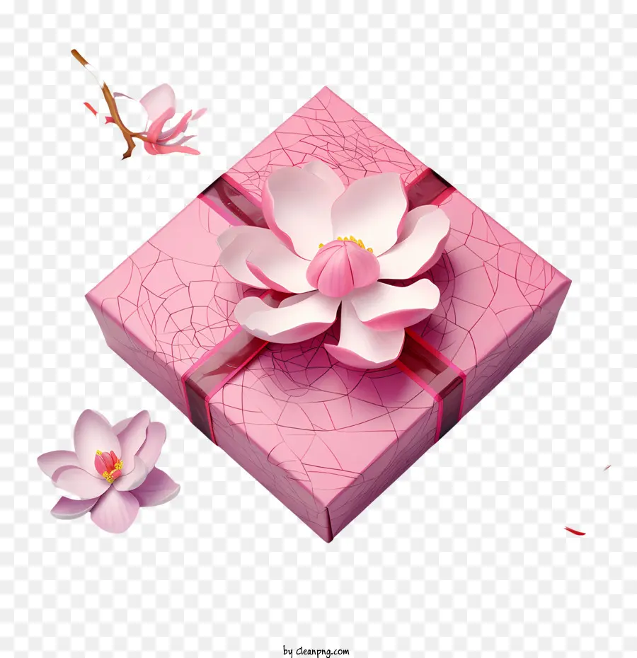Розовая подарочная коробка，Подарок PNG