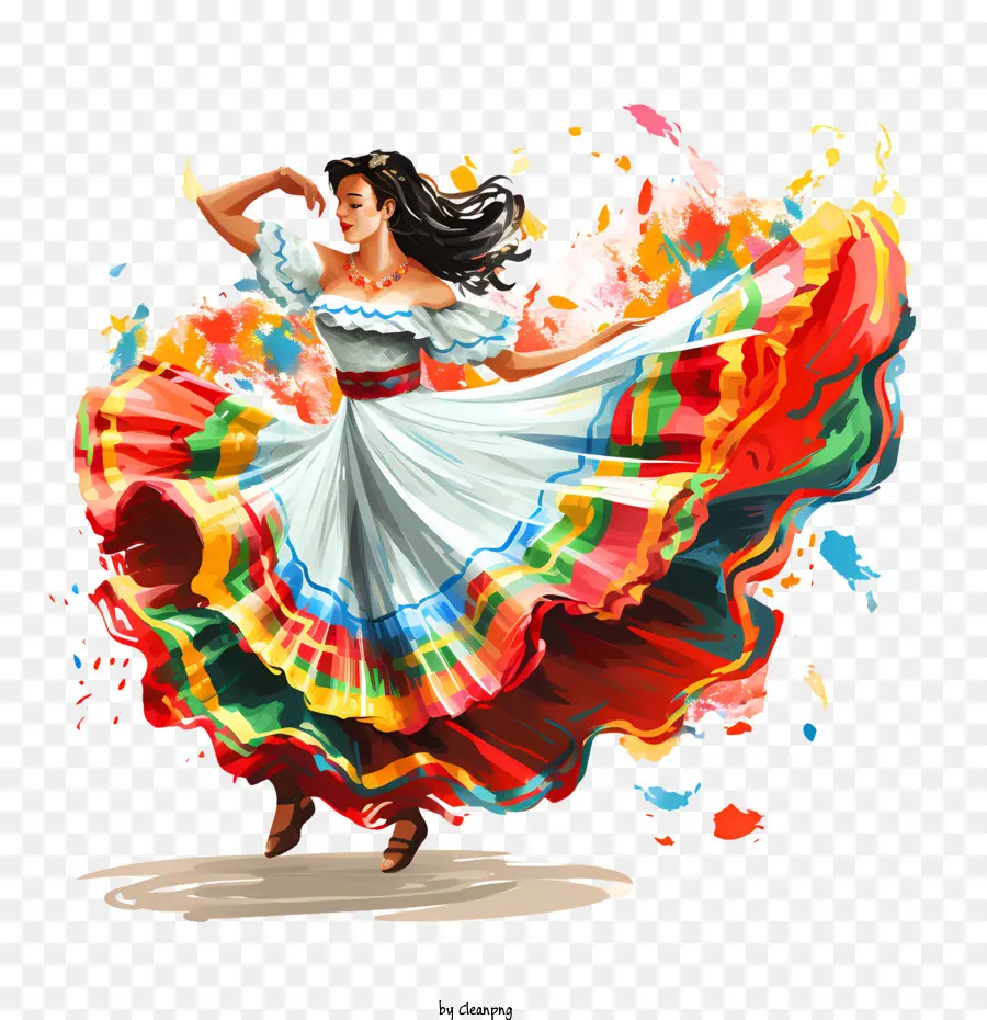 День независимости Мексики，танцор фламенко PNG