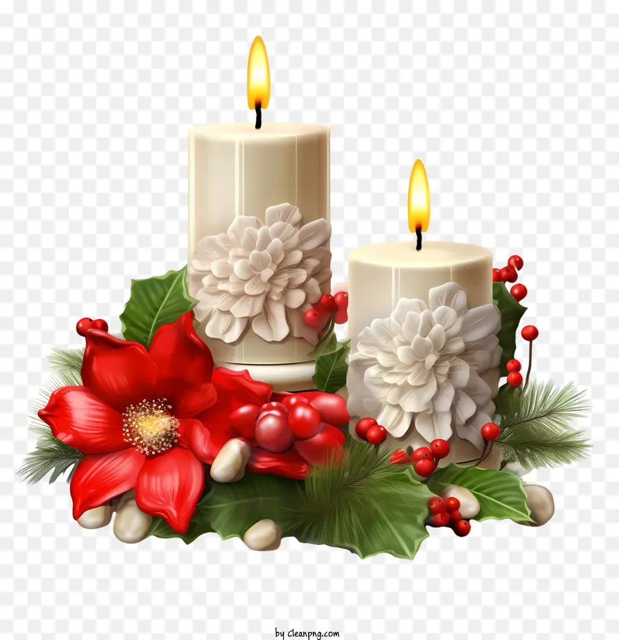 рождественские свечи，свечи PNG