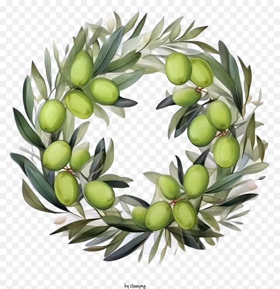 оливковый венок，зеленый PNG
