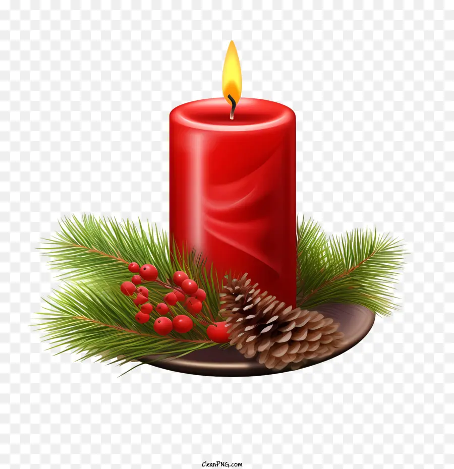 рождественские свечи，красная свеча PNG