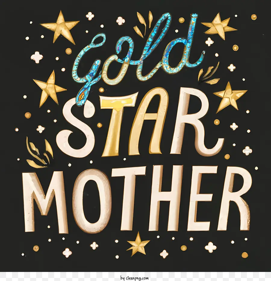 Золотая звезда мать，Золото PNG