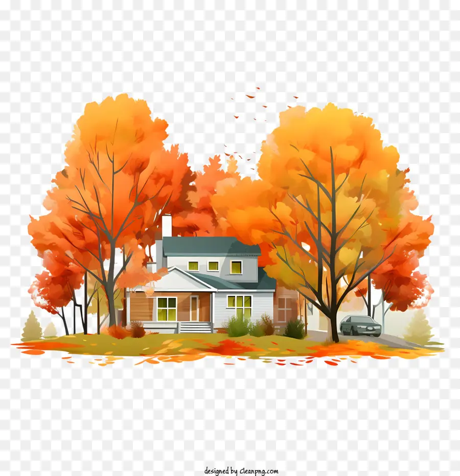 осенний дом，Осенний дом PNG