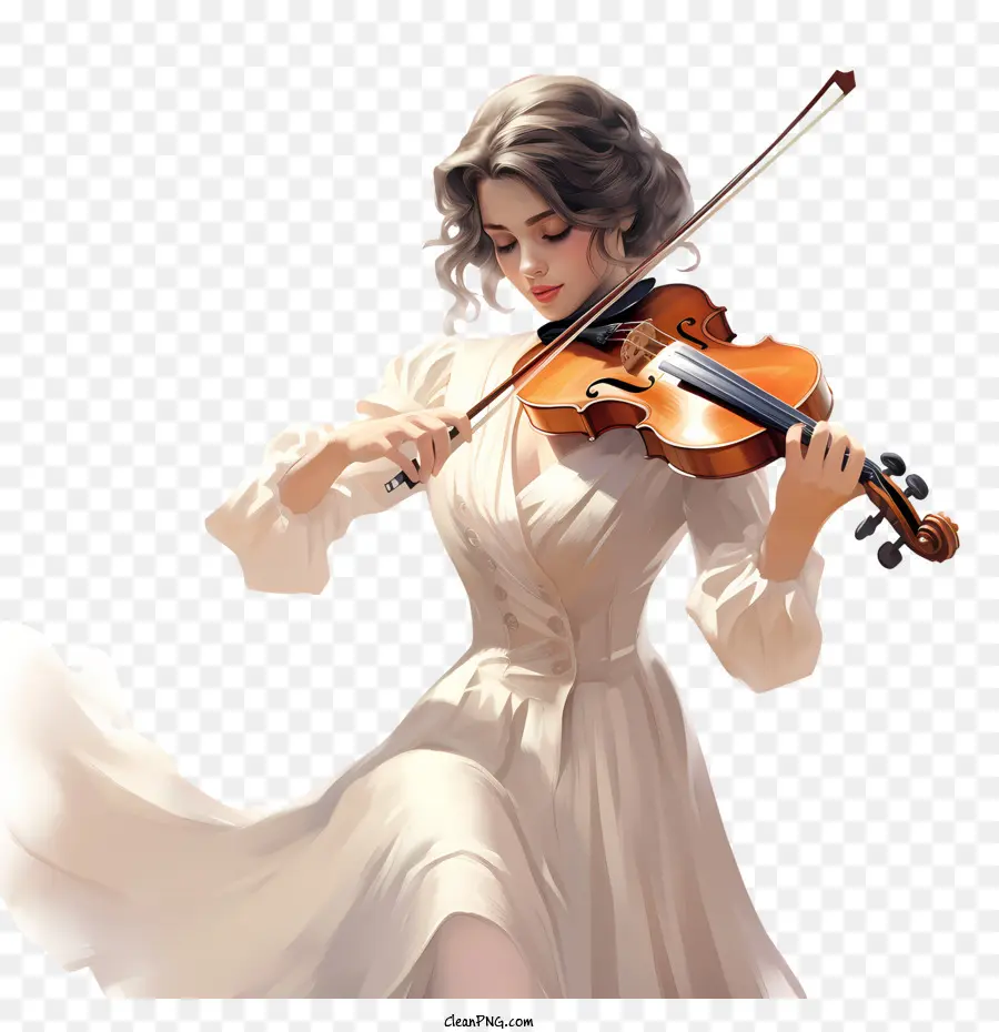 День скрипки，Женщина PNG