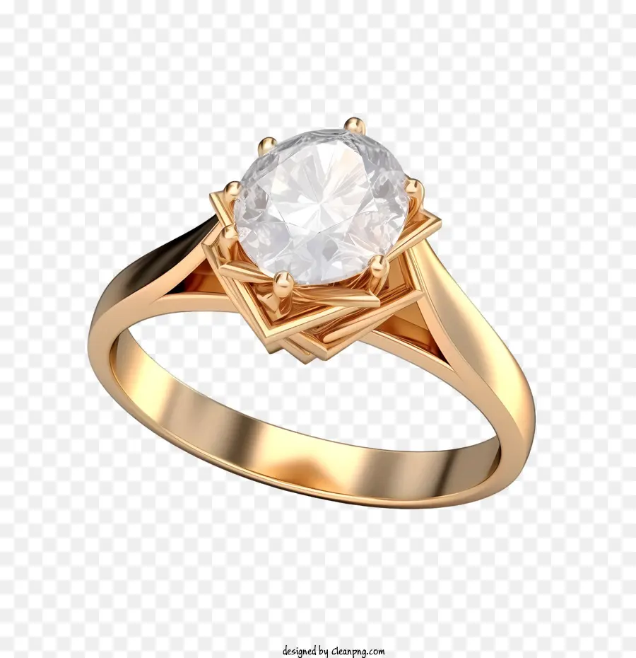 кольцо с бриллиантом，Engagement Ring PNG