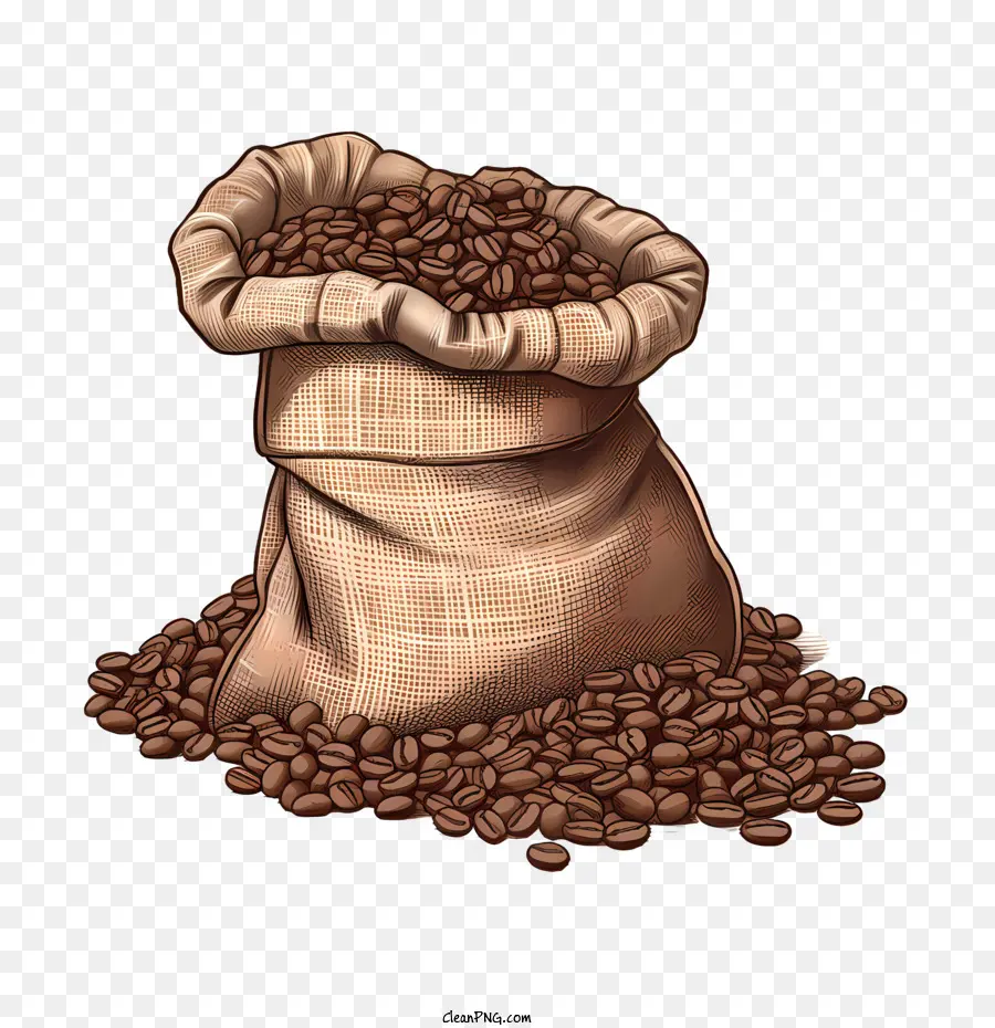 Кофейные зерна сумка，кофе в зернах PNG