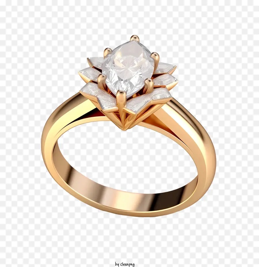 кольцо с бриллиантом，Роза PNG