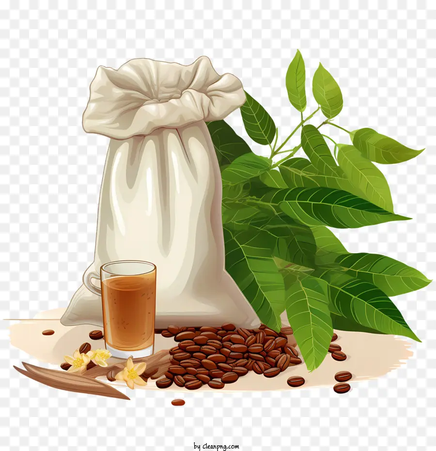 Кофейные зерна сумка，кофе PNG