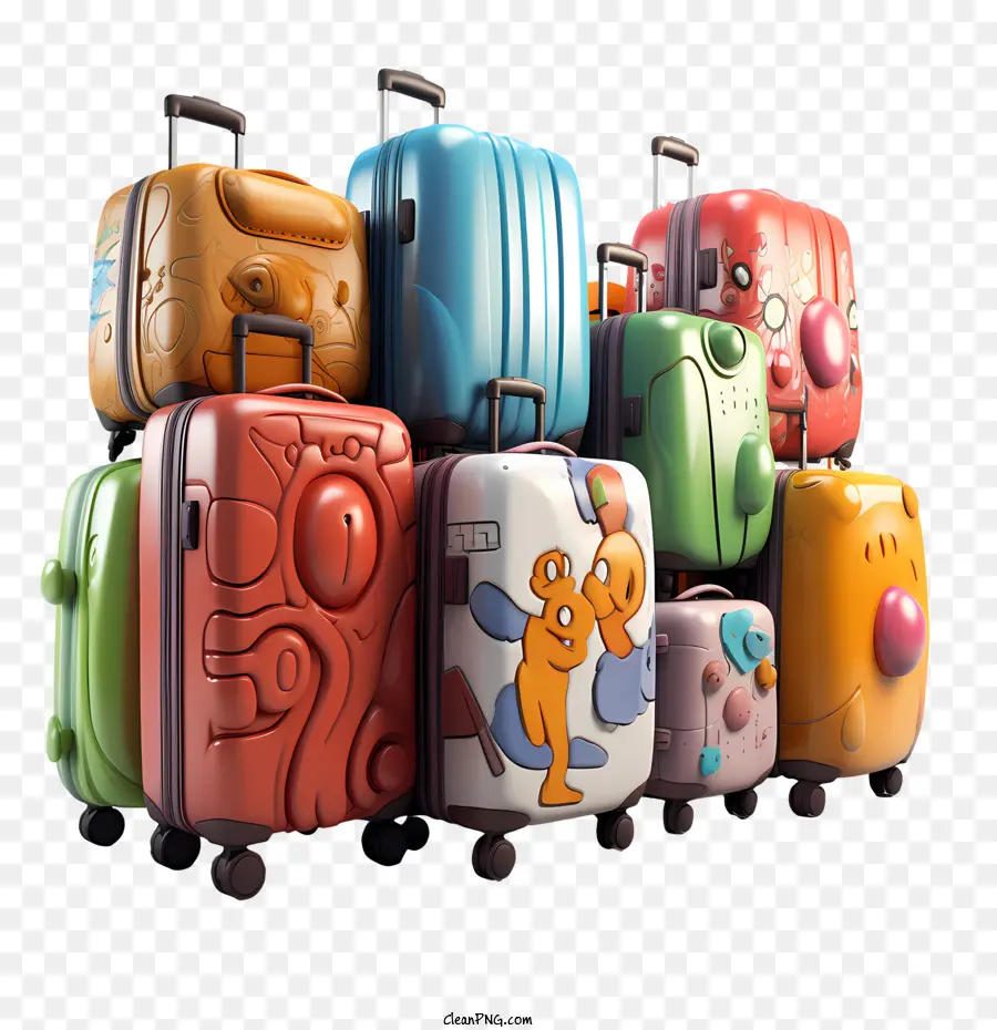 чемодан，Мультипликационные чемоданы PNG