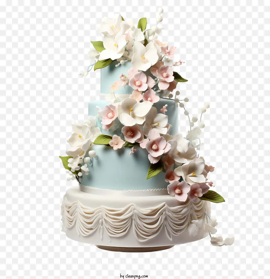 Свадебный торт，цветочная композиция PNG