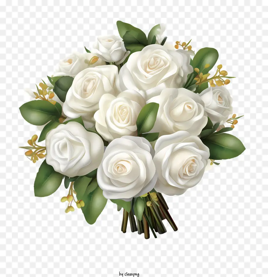 Белая розовая цветок，букет PNG