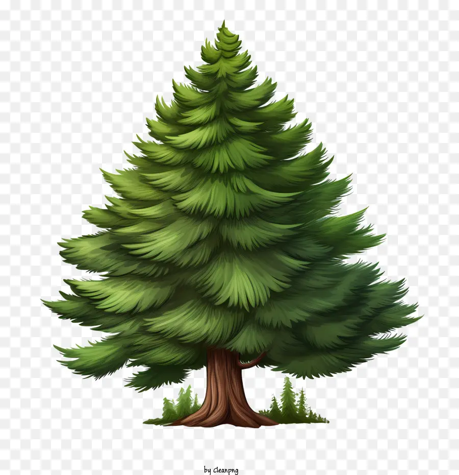 вечнозеленое дерево，зеленый PNG