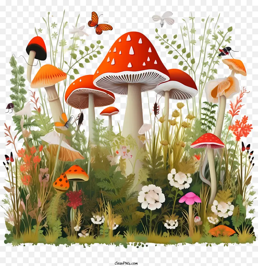 грибной дом，грибы PNG