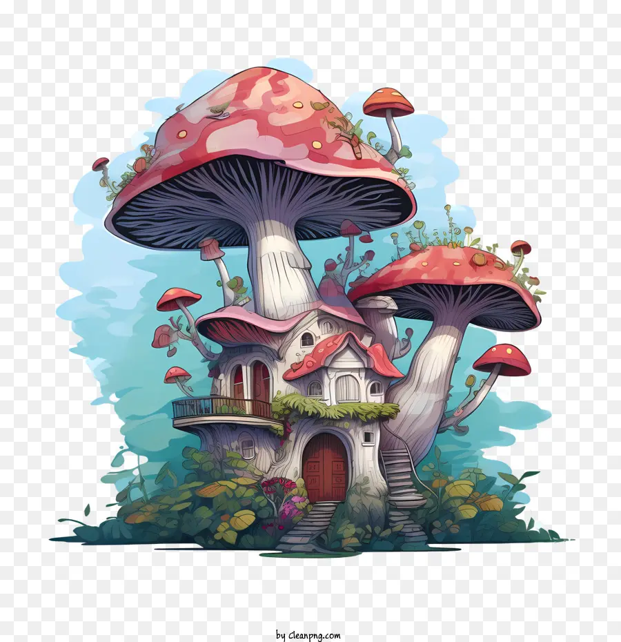 грибной дом，фантазия PNG