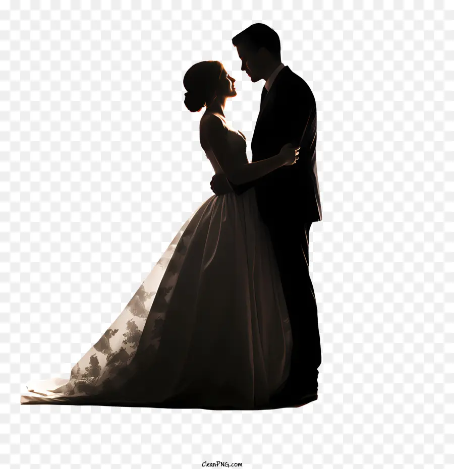 свадебные пары силуэт，невеста PNG