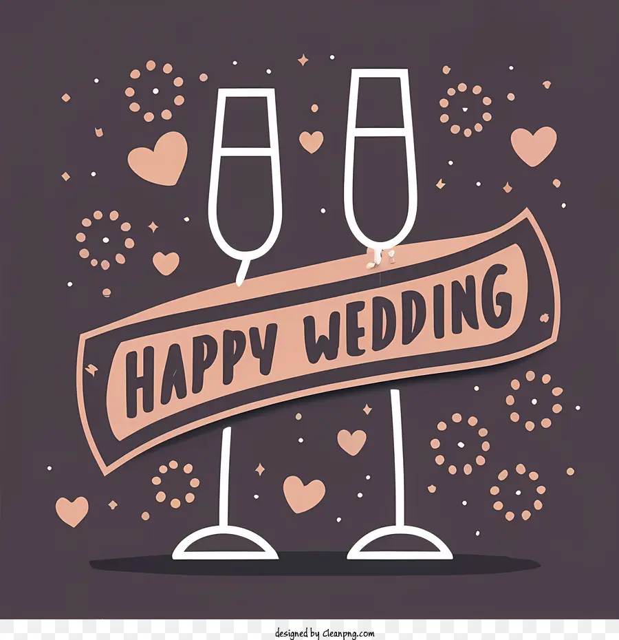 счастливая свадьба，бокалы для вина PNG